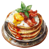 Oeufs brouillés, Bacon, Sirop d’érable
